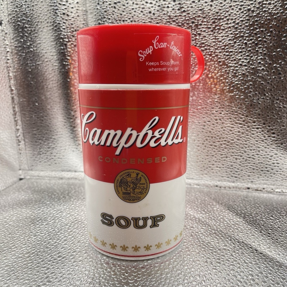 Campbell's Soup Can-Tainer Insulated Travel Mug Thermos Red White BPA Free